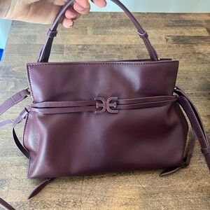 NWT Sam Edelman poppy crossbody tote bordeau wine burgundy purse leather SALE
